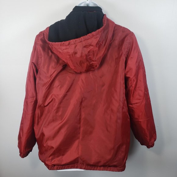 Totes Mens Size Medium Rain Jacket Coat Removable Hood Fleece Lined Maroon / R41 - Picture 5 of 6